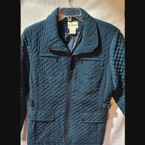 St John's Bay Green quilted jacket size Large - Picture 3 of 5